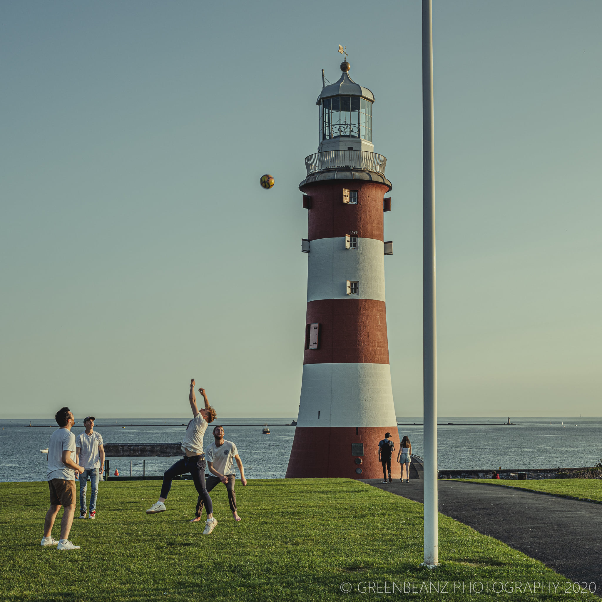 Ball Games in front of Smeaton's Tower on Plymouth Hoe 